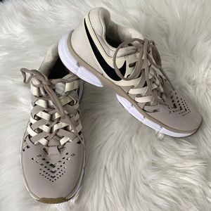 Nike Men's Athletic Sneakers in Beige, Black, and White